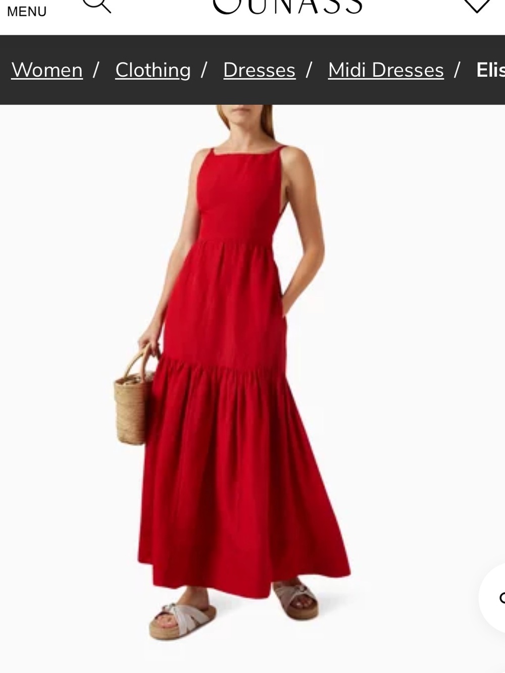 Posse Elise Tiered Linen Maxi Dress